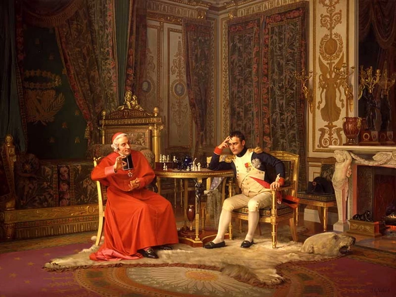 1840-Jean-Georges Vibert - Check – Napoleone e il Cardinale. Il Museo Haggin